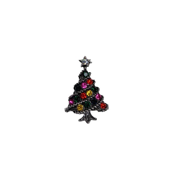 Silver Christmas Tree Brooch Blazer Shirt Pin Carousel 1