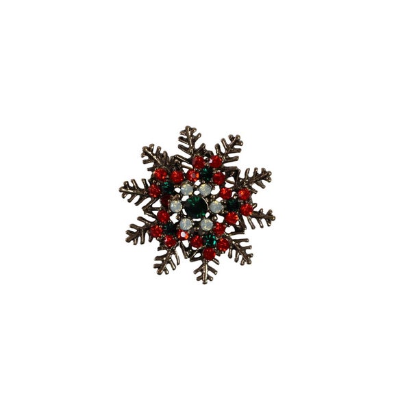 Christmas Snowflake Brooch Blazer Shirt Pin Carousel 1