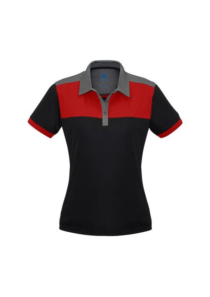 Ladies Charger Polo - Black/Red/Grey - Size 14 - Biz Collection Carousel 1