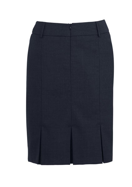 Comfort Wool Stretch Womens Multi-Pleat Skirt - Navy - Size 4 - Biz Collection Carousel 2
