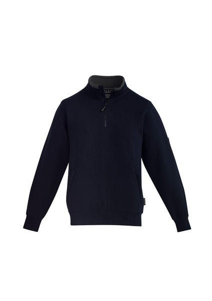 Mens 1/4 Zip Brushed Fleece - Navy/Charcoal - Size 2XL - Biz Collection Carousel 1