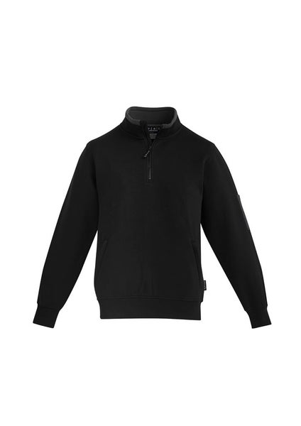 Mens 1/4 Zip Brushed Fleece - Black/Charcoal - Size L - Biz Collection Carousel 1