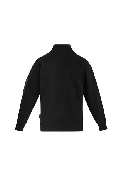 Mens 1/4 Zip Brushed Fleece - Black/Charcoal - Size L - Biz Collection Carousel 2
