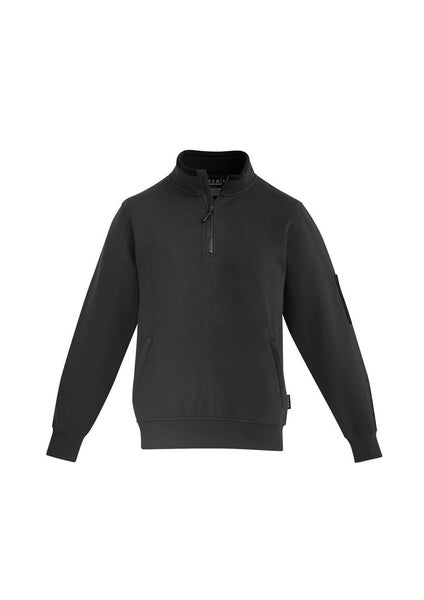 Mens 1/4 Zip Brushed Fleece - Charcoal/Black - Size L - Biz Collection Carousel 1