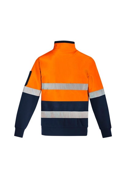 Mens Hi Vis 1/4 Zip Pullover - Hoop Taped - Orange/Navy - Size 2XL Carousel 2