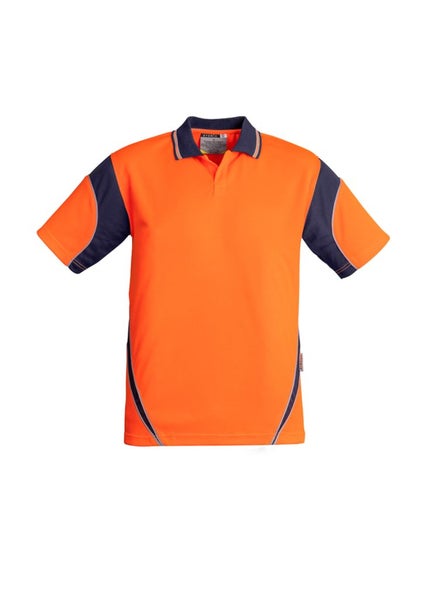 Mens Hi Vis Aztec Polo - Short Sleeve - Orange/Navy - Size 3XL - Biz Collection Carousel 1