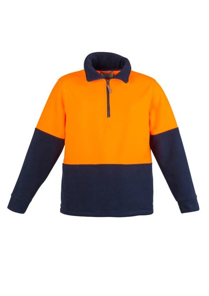 Hi Vis Half Zip Polar Fleece Jumper - Orange/Navy - Size 2XL - Biz Collection Carousel 1