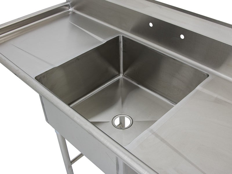 1.78m Stainless Steel Large Centre Sink Bench - 90cm Worktops + Splashback Carousel 3