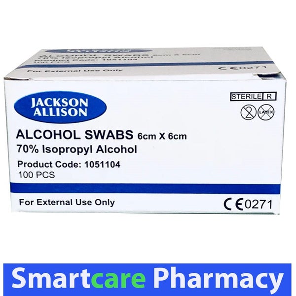 Alcohol Swab 70% Isopropyl Alcohol 100 swabs Carousel 1