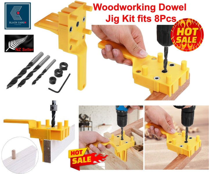 Brand New Woodworking 8Pcs Dowel Jig Kit Hole Jig Kit*Hot SALE Carousel 2