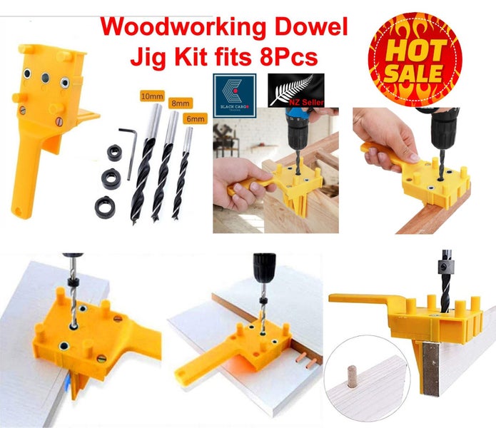 Brand New Woodworking 8Pcs Dowel Jig Kit Hole Jig Kit*Hot SALE Carousel 1