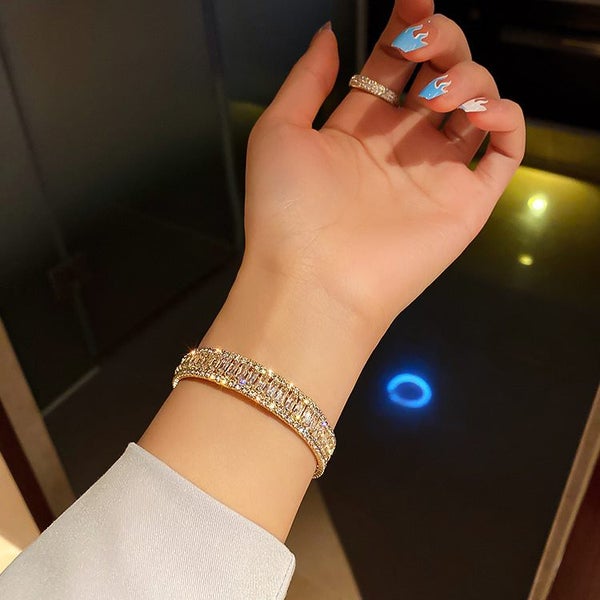 Bracelet Crystal CZ Diamonds Bangle Open Size Carousel 4