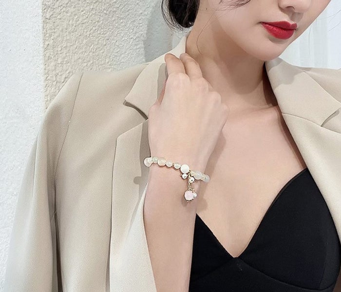 Bracelet Strawberry Quartz Platinum Yellow Gold Plated Carousel 2