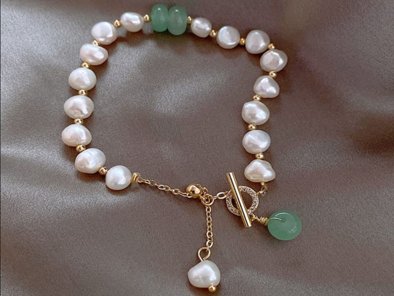 Bracelet Baroque Pearls Gold Plated Adjustment Bracelet Carousel 1