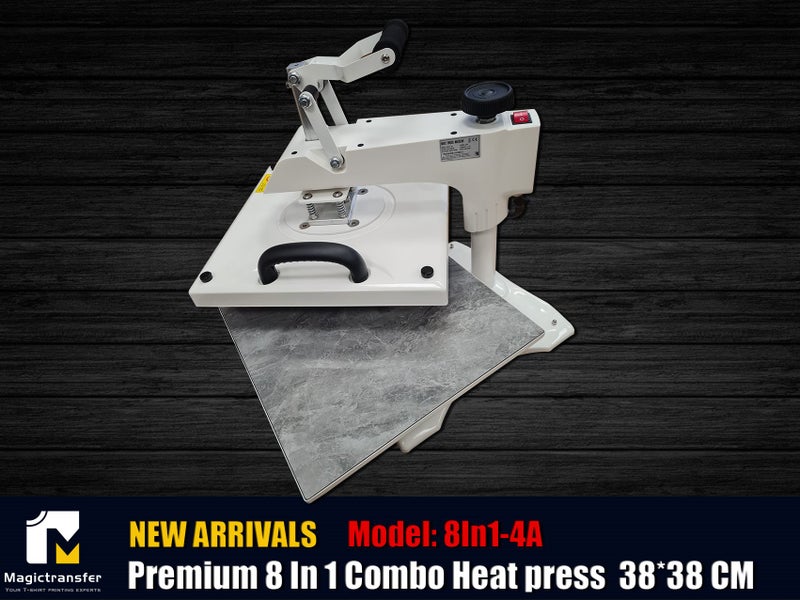 Latest model - 8 IN 1 Combo heat press with Larger T-shirt press. only 4 units Carousel 2