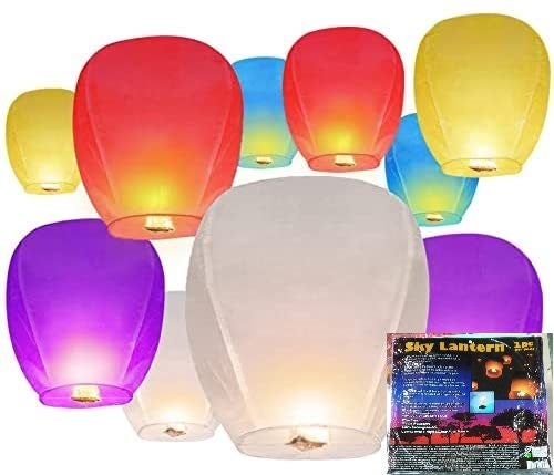 10x Sky Lantern Assorted Colours / Flying Lanterns Carousel 2