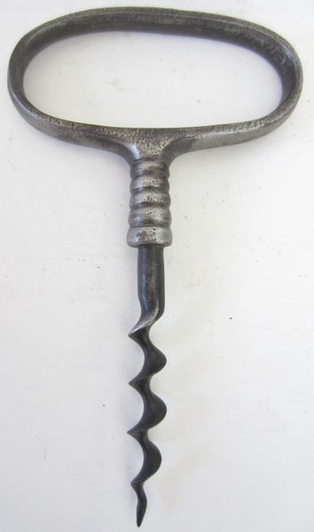 Early C20 antique iron and steel corkscrew- a classic elegant shape! Carousel 1
