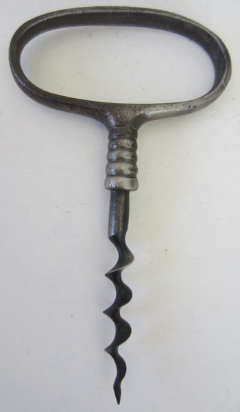 Early C20 antique iron and steel corkscrew- a classic elegant shape! Carousel 2