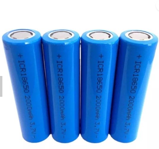 18650 Rechargeable Battery 3.7v 2600mah Flat top blue x2 Carousel 1