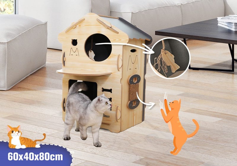 Cat House Condo,Indoor Kitty Scratching Playhouse Carousel 2
