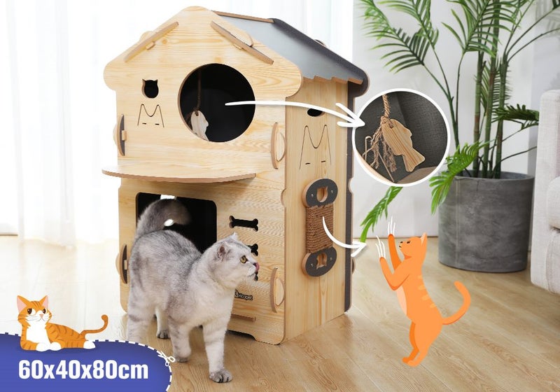 Cat House Condo,Indoor Kitty Scratching Playhouse Carousel 1