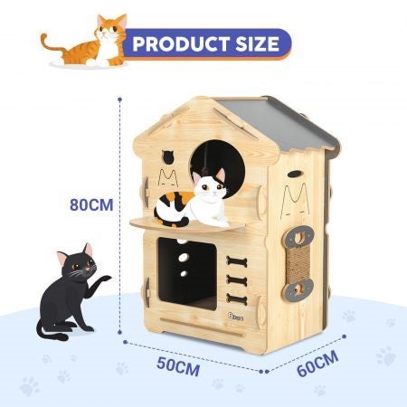 Cat House Condo,Indoor Kitty Scratching Playhouse Carousel 12