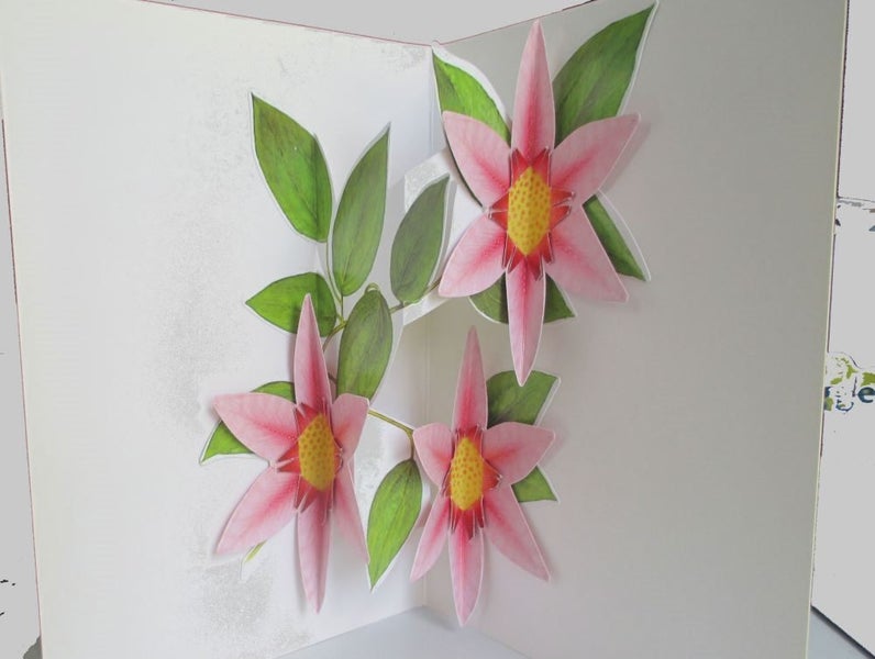 Pop up Flower Cards (each different) x 4. Unique designs Carousel 2