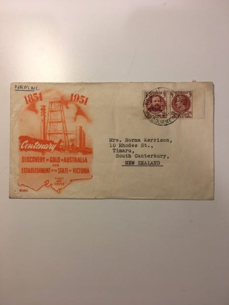 1951 First Day Cover Discovery of Gold Cent. Carousel 1