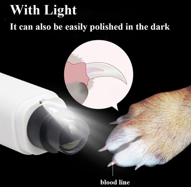 Pet Nail or Finger Nail Grinder Filer- USB Powered, Portable, Silent, with Light Carousel 1