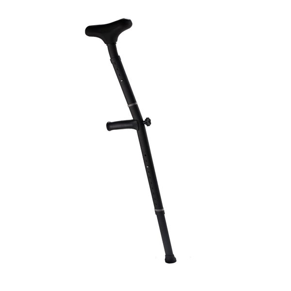 Evekare Height-adjustable Heavy Duty Under Arm Walking Crutch - Black Carousel 1
