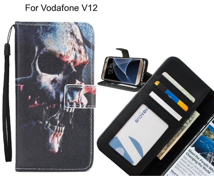 Vodafone Smart V12 case 3 card leather wallet case printed ID Carousel 1