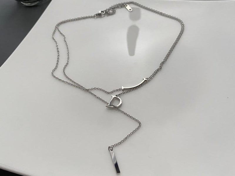 Necklace Stainless Steel Double Layer Design Necklace Carousel 1