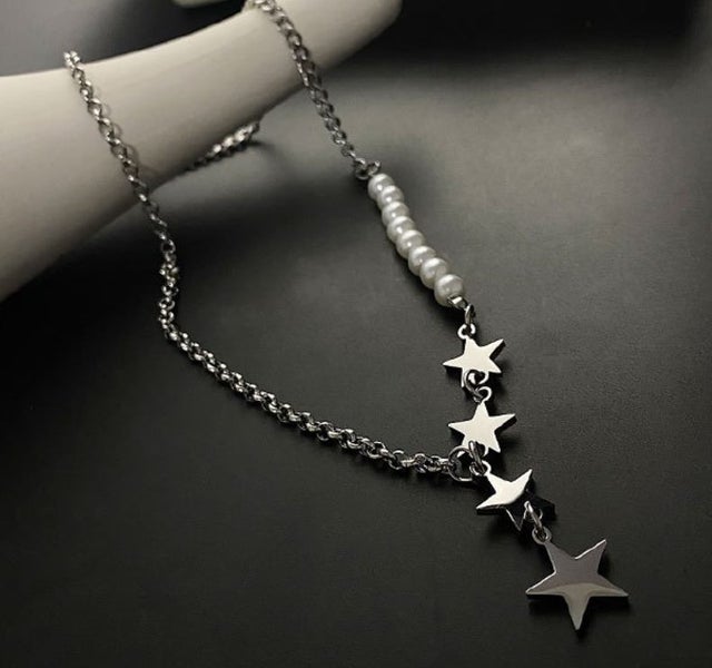 Necklace Stainless Steel Fashion Star Design Pearl Necklace Carousel 2