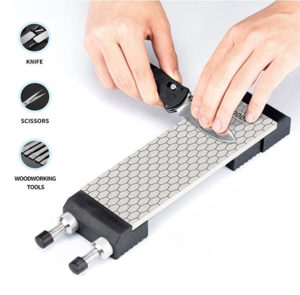 Double-Sided Diamond Stone Sharpener Kit 400/1000 Grit With Universal Holder Carousel 1