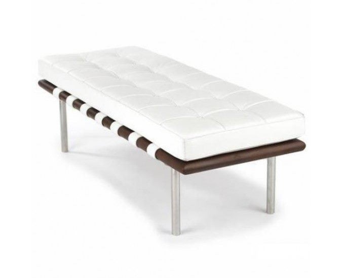 BARCELONA BENCH (white leather) Carousel 1