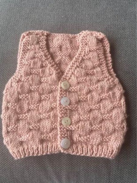 Merino pink hat/vest set size newborn Carousel 4