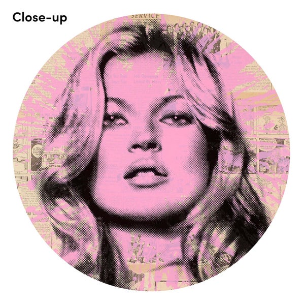 Kate Moss Newsprint by Mr Brainwash Art Print - 54cm x 54cm Carousel 2