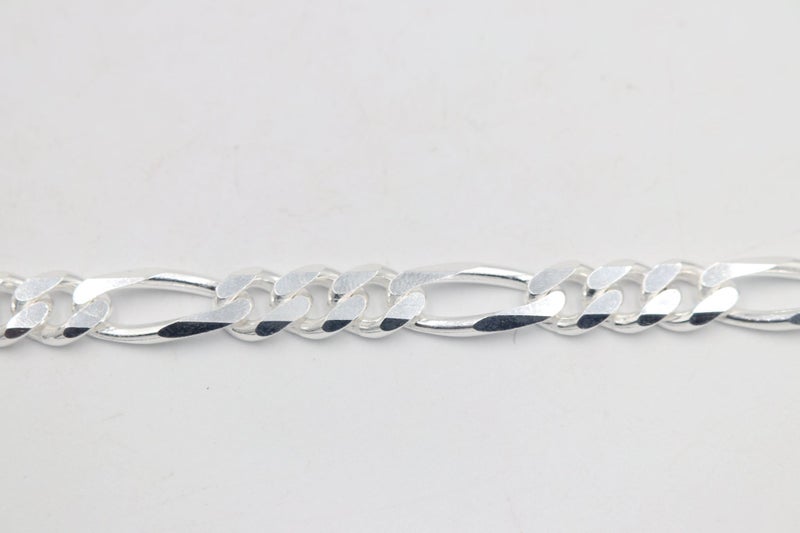 Stg Silver 3:1 Figaro Link Chain IR20 Carousel 1