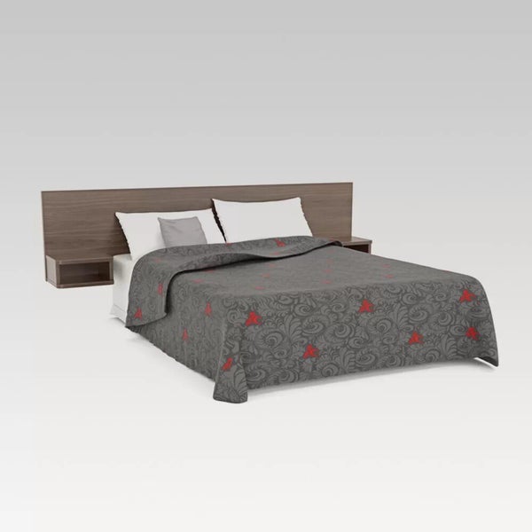 2400mm Headboard with Cubbies 340mm - Bristol Dark Oak (King) Carousel 1