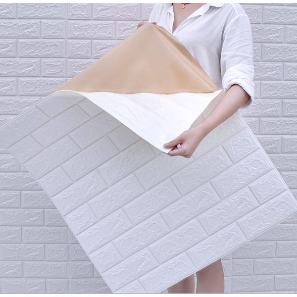 5Pcs 3D Brick Self Adhesive Wallpaper Panels 70X75CM-White Carousel 6