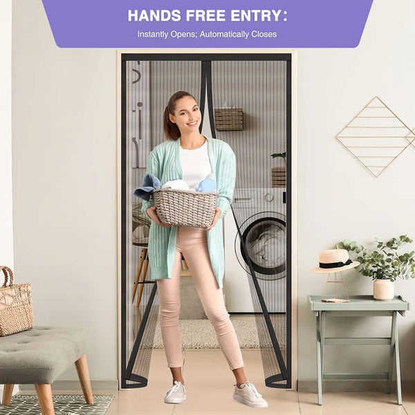 Magnetic Self-Sealing Screen Door Mesh 100×210cm Carousel 1