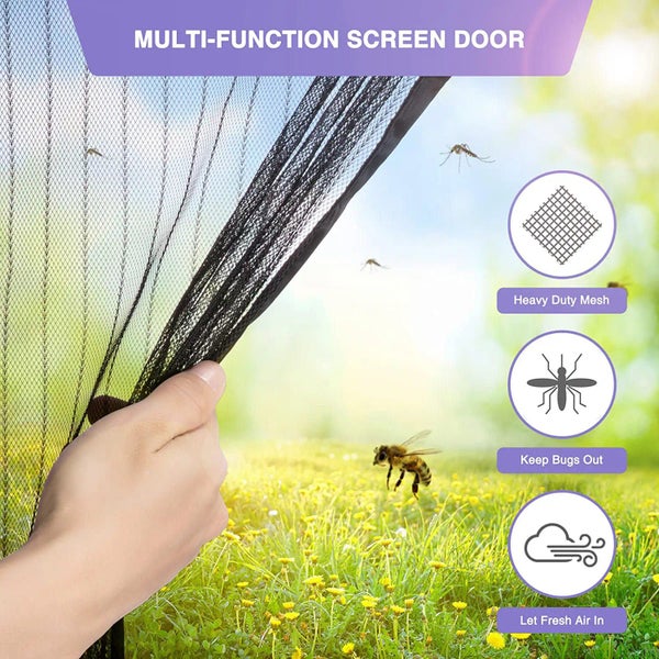 Magnetic Self-Sealing Screen Door Mesh 100×210cm Carousel 6