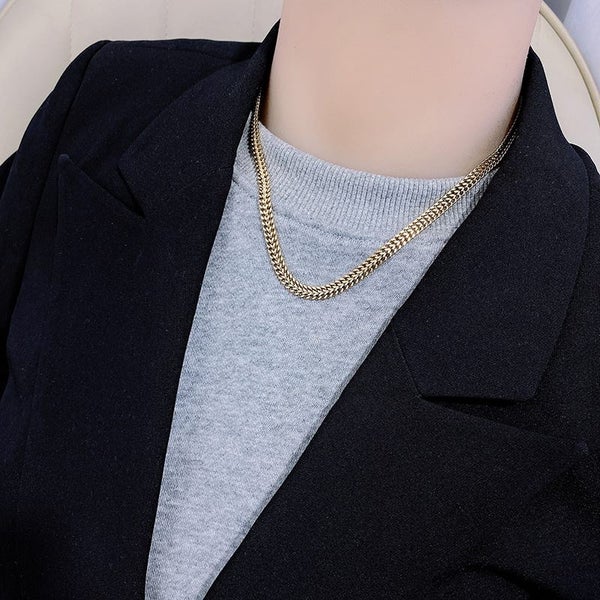 Necklace Stainless Steel Simple Design Necklace Yellow Gold Plated Carousel 3