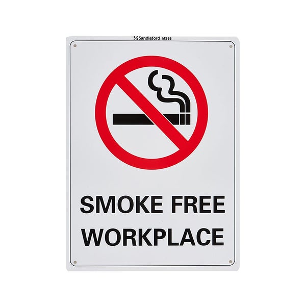 Smoke Free Workplace 225x300mm Safety Sign Polypropylene Wall Door Mountable Carousel 1