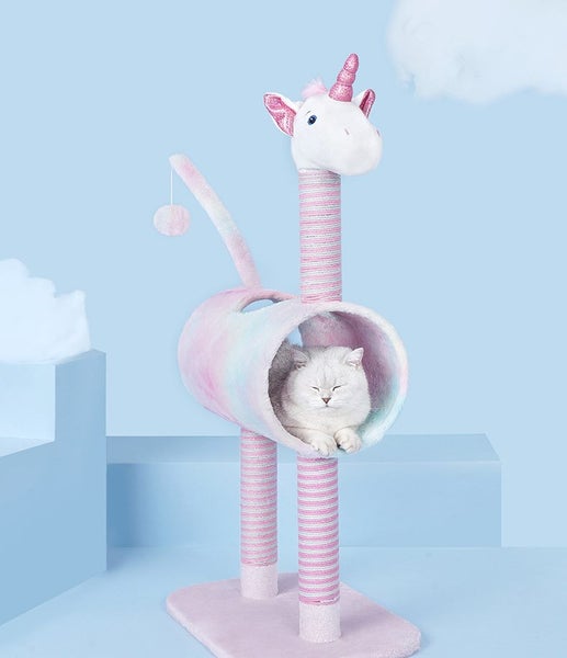 Cat Tree Tunnel Play Tree House-Unicorn Carousel 2