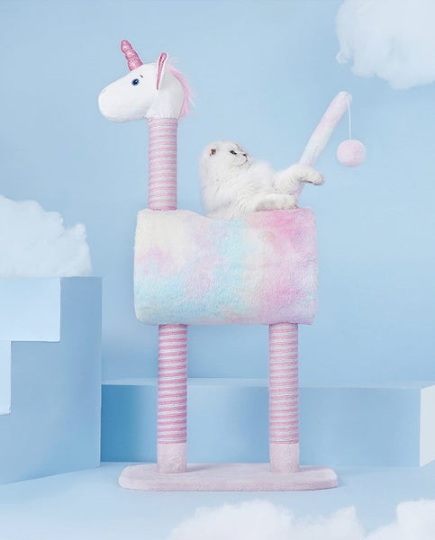 Cat Tree Tunnel Play Tree House-Unicorn Carousel 9