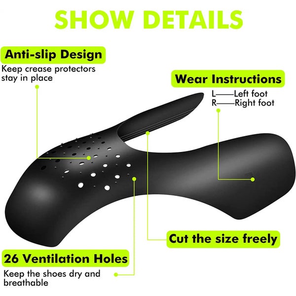 2 Pairs Anti-Wrinkle Shoe Sneaker Crease Protector (Men's Size 40-45) Carousel 2