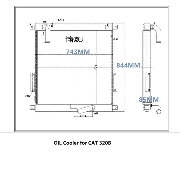 Hydraulic oil cooler for CAT 320B part no: 141-5721 1415721 743W*844H*85T Carousel 2