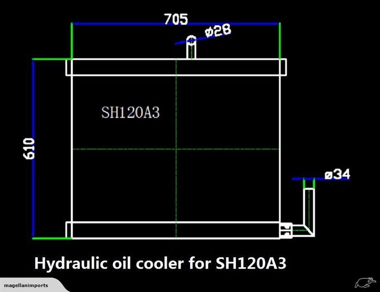 Hydraulic oil cooler for Sumitomo SH120A3 part no: unknown 610W*705H Carousel 2