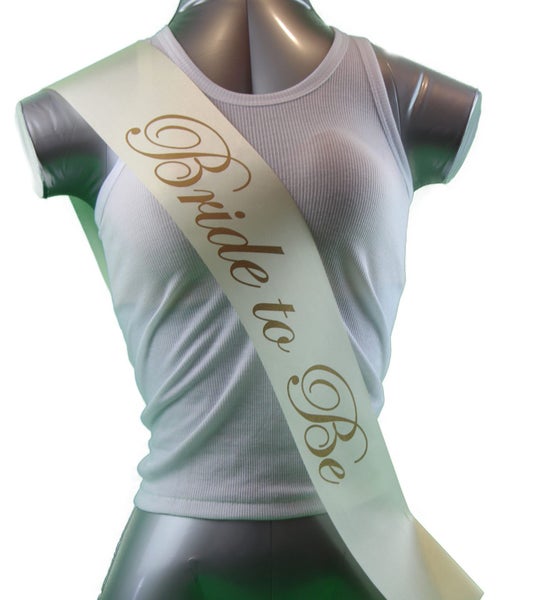 Sashes Hens Sash Party Ivory/Gold - Bride To Be Carousel 1